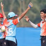 Asmeet Avinash Jadhav of Kuwait celebrates the wicket of Paphawit Somsuk of Thailand during the ICC U19 Men's Cricket World Cup Asia Division 2 Qualifier match between Thailand and Kuwait held at the Terdthai Cricket Ground, Bangkok, Thailand on February 27, 2024.
Photo by: Deepak Malik / Creimas
RESTRICTED TO EDITORIAL USE