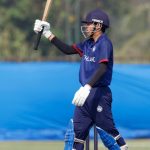 Natpakhan Manowon of Thailand raises his bat after scoring a fifty during the ICC U19 Men's Cricket World Cup Asia Division 2 Qualifier match between Thailand and Kuwait held at the Terdthai Cricket Ground, Bangkok, Thailand on February 27, 2024.
Photo by: Deepak Malik / Creimas
RESTRICTED TO EDITORIAL USE