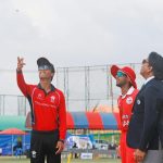 Shiv Mathur Captain of Hong Kong and Rahil Daniyal Habibulla Captain of Oman during the toss of the Final of the ICC U19 Men's Cricket World Cup Asia Division 2 Qualifier match between Hong Kong China and Oman held at the Terdthai Cricket Ground, Bangkok, Thailand on March 5, 2024.
Photo by: Vipin Pawar / Creimas
RESTRICTED TO EDITORIAL USE