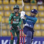 Nattaya Boochatham of Thailand plays a shot during the ACC Women's T20 Asia Cup 2024 match between Bangladesh and Thailand at the Rangiri Dambulla International Cricket Stadium, Dambulla, Sri Lanka, on July 22, 2024.
Photo Credit : Pankaj Nangia / Asian Cricket Council / CREIMAS
RESTRICTED TO EDITORIAL USE