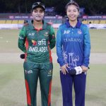 Nigar Sultana of Bangladesh and Thipatcha Putthawong of Thailand at toss during the ACC Women's T20 Asia Cup 2024 match between Bangladesh and Thailand at the Rangiri Dambulla International Cricket Stadium, Dambulla, Sri Lanka, on July 22, 2024.
Photo Credit : Deepak Malik / Asian Cricket Council / CREIMAS
RESTRICTED TO EDITORIAL USE