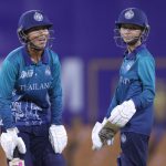 Rosenan Kanoh and Sunida Chaturongrattana of Thailand during the ACC Women's T20 Asia Cup 2024 match between Bangladesh and Thailand at the Rangiri Dambulla International Cricket Stadium, Dambulla, Sri Lanka, on July 22, 2024.
Photo Credit : Deepak Malik / Asian Cricket Council / CREIMAS
RESTRICTED TO EDITORIAL USE
