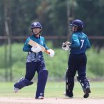 Chanida Sutthiruang of Thailand and Nattaya Boochatham of Thailand run between the wickets during the match 13 of the ICC Women's T20 World Cup Asia Qualifier between Thailand Women and Bhutan Women, held at Terdthai Cricket Ground, Bangkok, on 15 May 2025.
Photo by Anshuman Akash / CREIMAS
RESTRICTED TO EDITORIAL USE