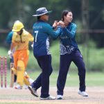 Thipatcha Putthawong of Thailand celebrates the wicket of Ngawang Choden of Bhutan during the match 13 of the ICC Women's T20 World Cup Asia Qualifier between Thailand Women and Bhutan Women, held at Terdthai Cricket Ground, Bangkok, on 15 May 2025.
Photo by Anshuman Akash / CREIMAS
RESTRICTED TO EDITORIAL USE