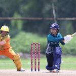 Chanida Sutthiruang of Thailand plays a shot during the match 13 of the ICC Women's T20 World Cup Asia Qualifier between Thailand Women and Bhutan Women, held at Terdthai Cricket Ground, Bangkok, on 15 May 2025.
Photo by Anshuman Akash / CREIMAS
RESTRICTED TO EDITORIAL USE