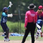 Nannapat Khoncharoenkai of Thailand appeals for the wicket of Michelle Daleen Botha of United Arab Emirates during the Super Three Match 1 of the ICC Women's T20 World Cup Asia Qualifier between Thailand Women and United Arab Emirates Women, held at Terdthai Cricket Ground, Bangkok, on 18 May 2025.
Photo by Anshuman Akash / CREIMAS
RESTRICTED TO EDITORIAL USE